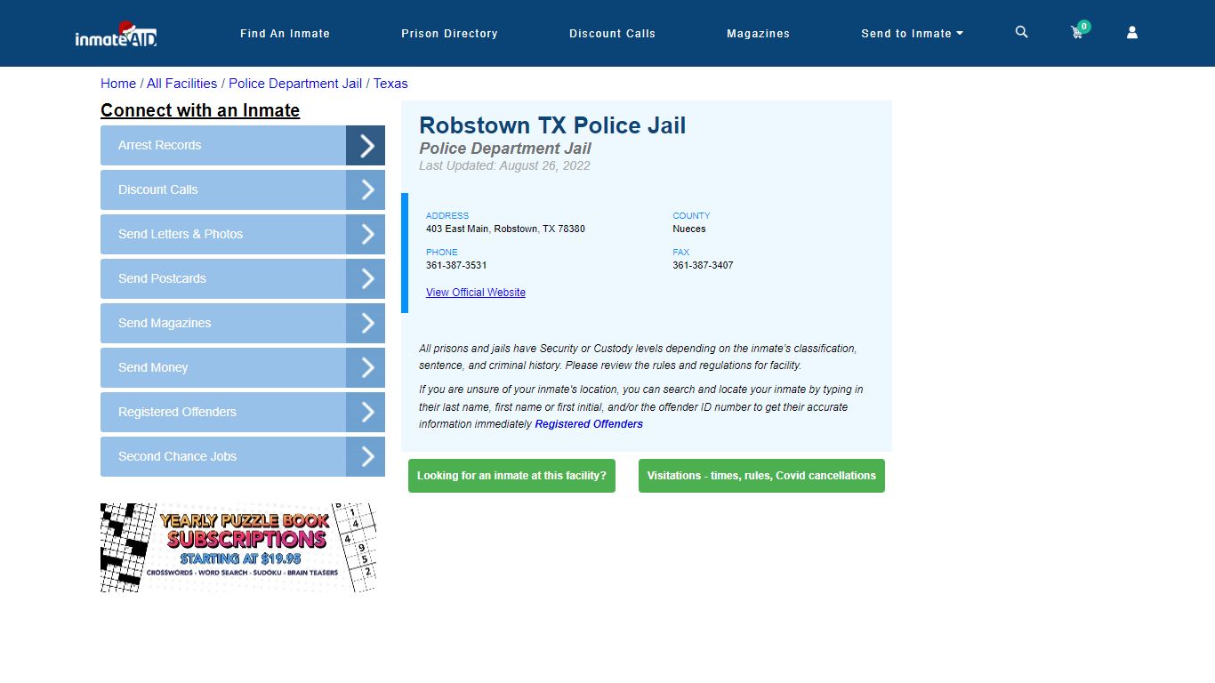 Robstown TX Police Jail & Inmate Search - Robstown, TX